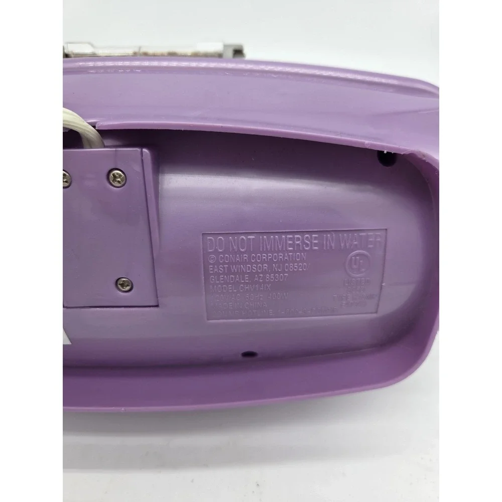 CONAIR ION SHINE 12 Hot Rollers Flocked Heated Hair Curler Jumbo Purple Cracked